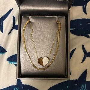 Double layer heart necklace